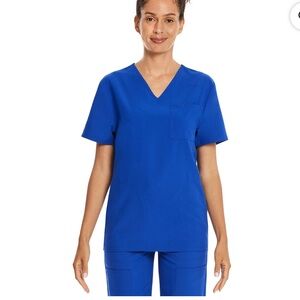 NWT 2X scrubstar nursing scrub top blue 1719